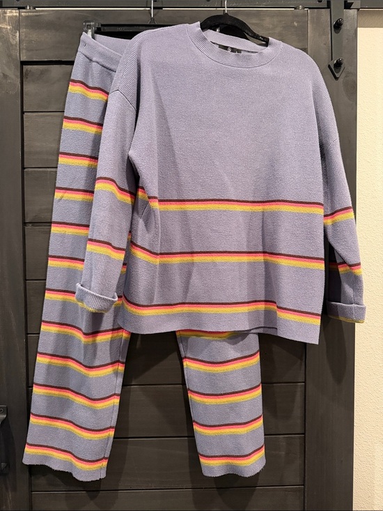 Other - Lavender Striped Knit Lounge Set